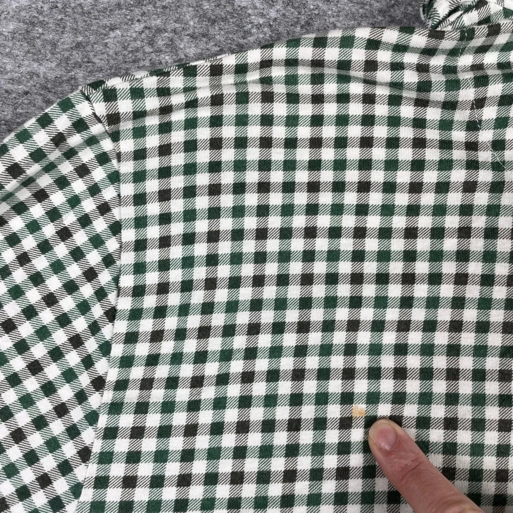 Ralph Lauren Polo Shirt Mens L Green Gingham Plaid Pima Cotton Modal Pocket